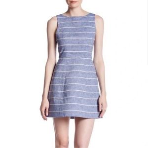Blue Striped Sleeveless Dress